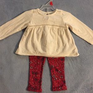 Old Navy off-white top w/ floral pants